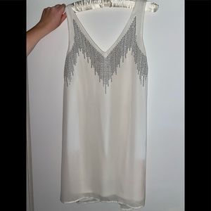 New with tags, white with silver rhinestones swing dress